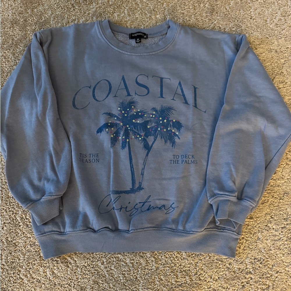 Coastal Christmas Kids Blue Sweatshirt